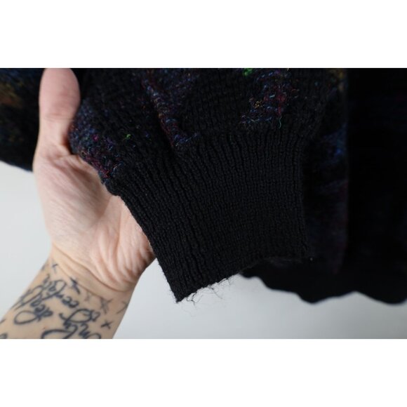 Vintage 90s Coogi Style Mens XL Ed Bassmaster Rainbow Wool Blend Knit Sweater - Picture 5 of 9